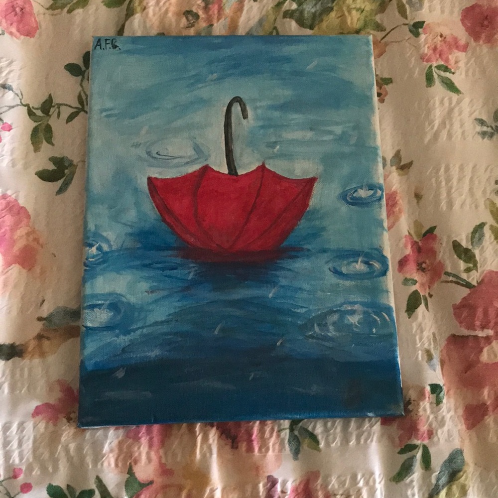 Umbrella in water custom painting